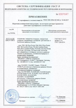 2017.06.19 Выборг - Приложение к сертификату Устройства поворотные, откидные, Siegenia-Aubi KG. ГОСТ 30777-2012